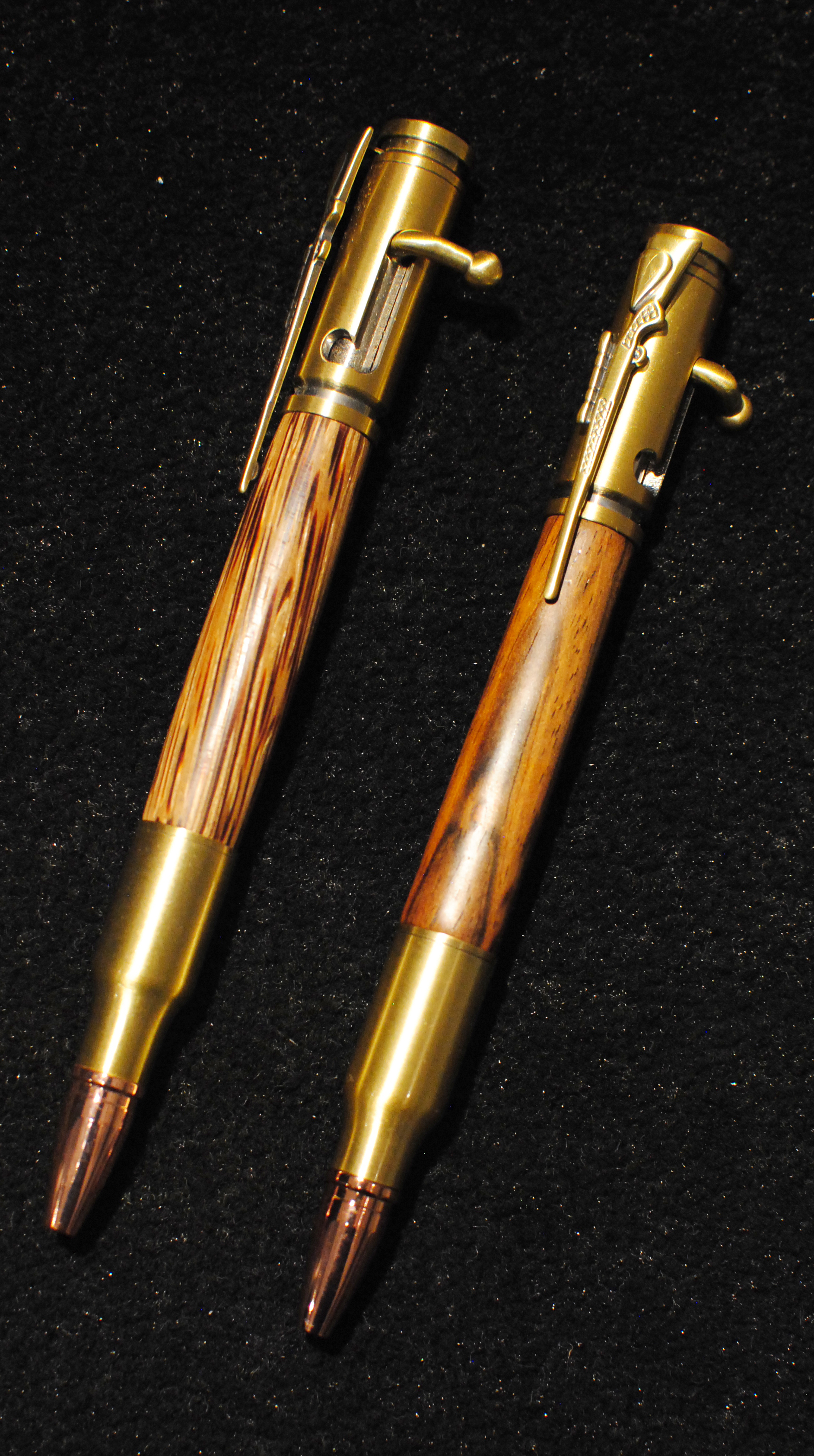 Alex Pearl Allywood Creations Bolt Action Rifle Pen - Antique Brass & Wood
